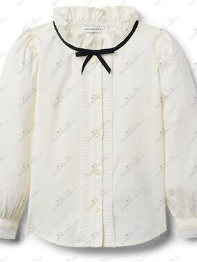 Janie and Jack Pleated Trim Ruffle Top